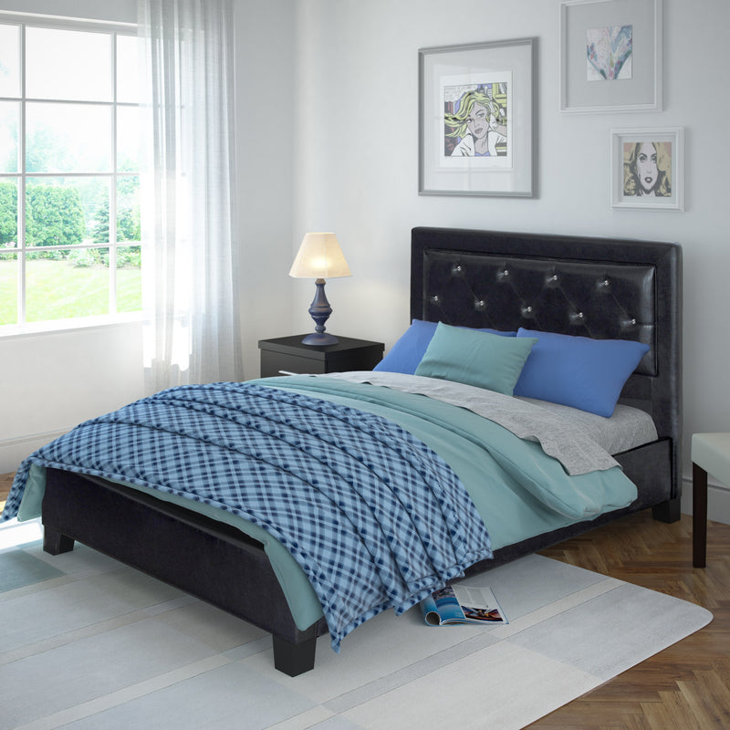 black Double / Full Panel Bed CorLiving Collection lifestyle scene by CorLiving
