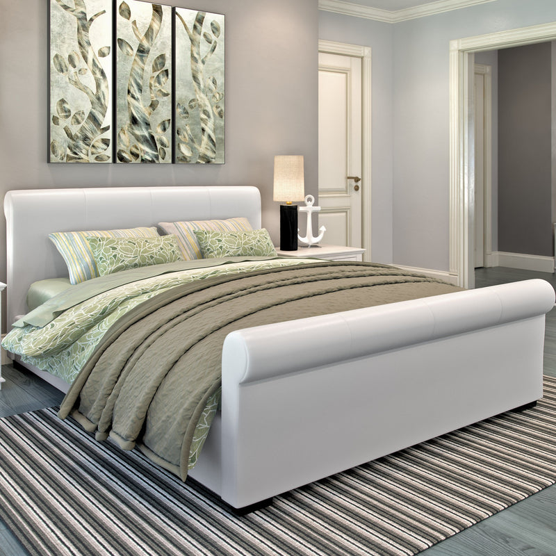 white Double / Full Bed San Antonio Collection lifestyle scene by CorLiving