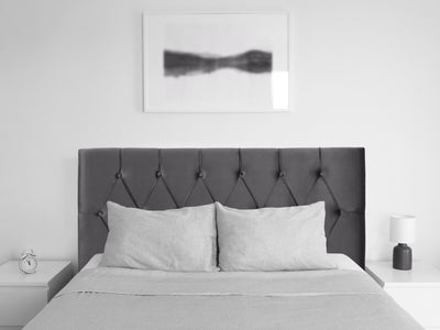 dark grey Velvet Headboard, Full / Double Catalina Collection lifestyle scene by CorLiving#color_dark-grey