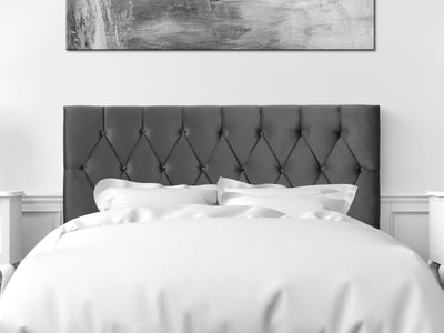 dark grey Velvet Headboard, Queen Catalina Collection lifestyle scene by CorLiving#color_dark-grey