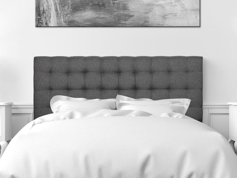 grey Modern Headboard, Queen Valencia Collection lifestyle scene by CorLiving