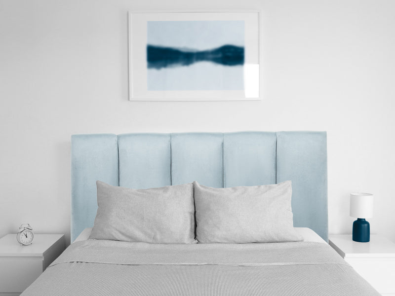 light blue Panel Headboard, Twin / Single Helena Collection lifestyle scene by CorLiving