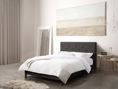 dark grey Button Tufted Double / Full Bed Nova Ridge Collection lifestyle scene by CorLiving#color_nova-ridge-dark-grey