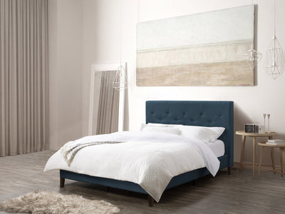 ocean blue Button Tufted Double / Full Bed Nova Ridge Collection lifestyle scene by CorLiving#color_nova-ridge-ocean-blue