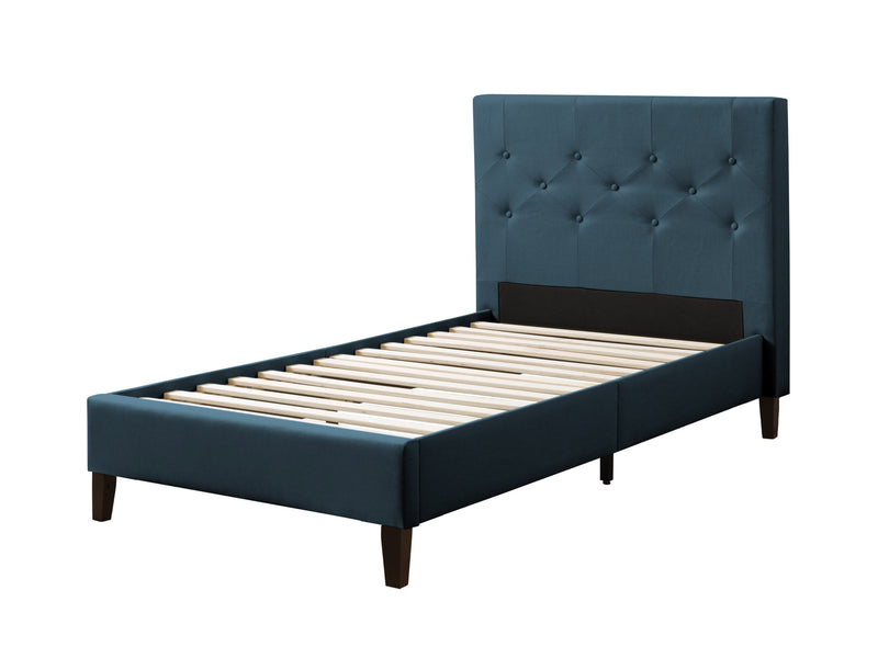 ocean blue Button Tufted Twin / Single Bed Nova Ridge Collection product image by CorLiving