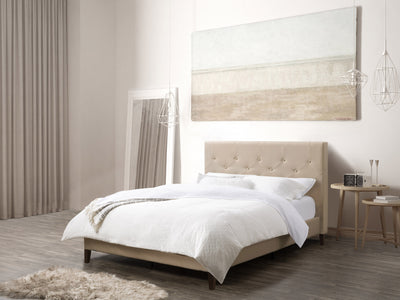 cream Button Tufted Double / Full Bed Nova Ridge Collection lifestyle scene by CorLiving#color_nova-ridge-cream