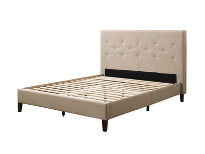 cream Button Tufted Double / Full Bed Nova Ridge Collection product image by CorLiving#color_nova-ridge-cream