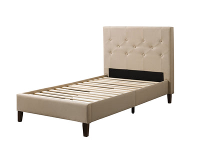 cream Button Tufted Twin / Single Bed Nova Ridge Collection product image by CorLiving#color_nova-ridge-cream