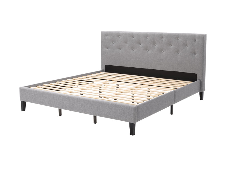 light grey Button Tufted King Bed Nova Ridge Collection product image by CorLiving