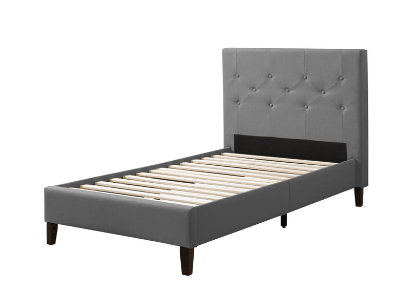 light grey Button Tufted Twin / Single Bed Nova Ridge Collection product image by CorLiving