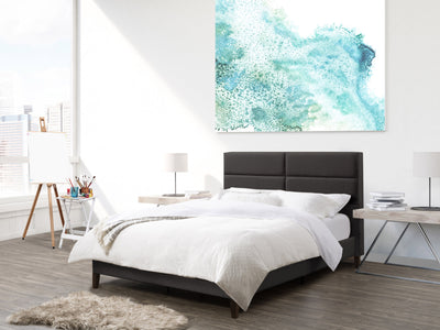 dark grey Upholstered Double / Full Bed Bellevue Collection lifestyle scene by CorLiving#color_bellevue-dark-grey