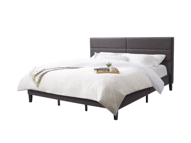 dark grey Upholstered King Bed Bellevue Collection product image by CorLiving
