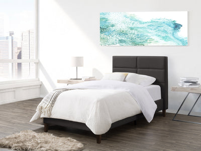 dark grey Upholstered Twin / Single Bed Bellevue Collection lifestyle scene by CorLiving#color_bellevue-dark-grey