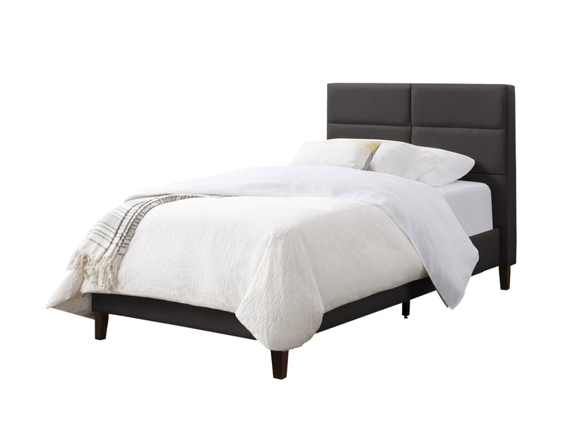 dark grey Upholstered Twin / Single Bed Bellevue Collection product image by CorLiving