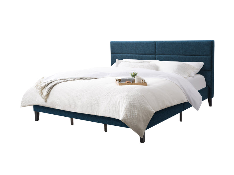 ocean blue Upholstered King Bed Bellevue Collection product image by CorLiving