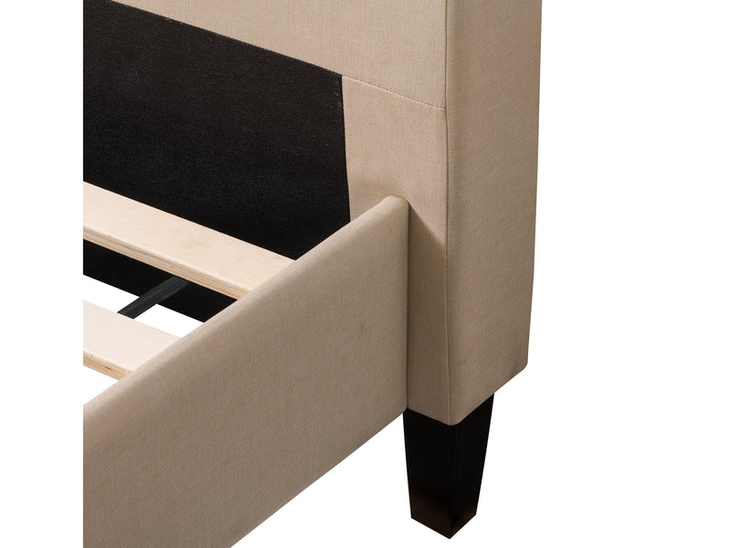 cream Upholstered Double / Full Bed Bellevue Collection detail image by CorLiving