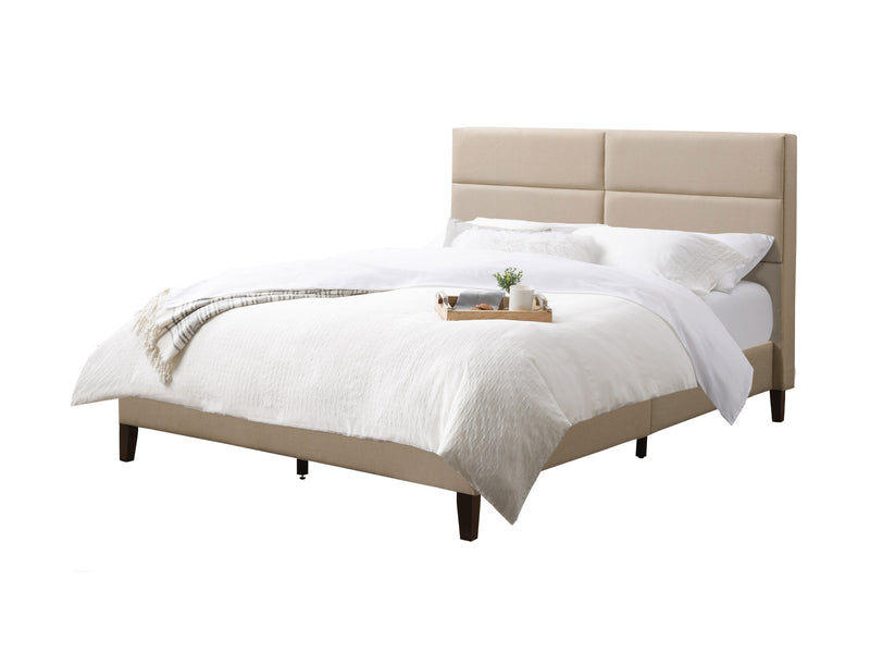 cream Upholstered Double / Full Bed Bellevue Collection product image by CorLiving