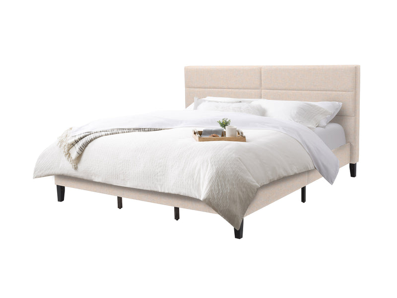 cream Upholstered King Bed Bellevue Collection product image by CorLiving