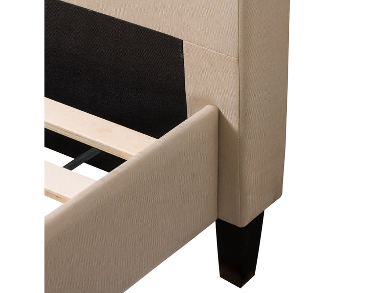 cream Upholstered Twin / Single Bed Bellevue Collection detail image by CorLiving