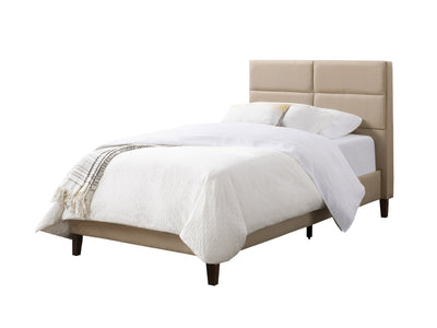 cream Upholstered Twin / Single Bed Bellevue Collection product image by CorLiving#color_bellevue-cream