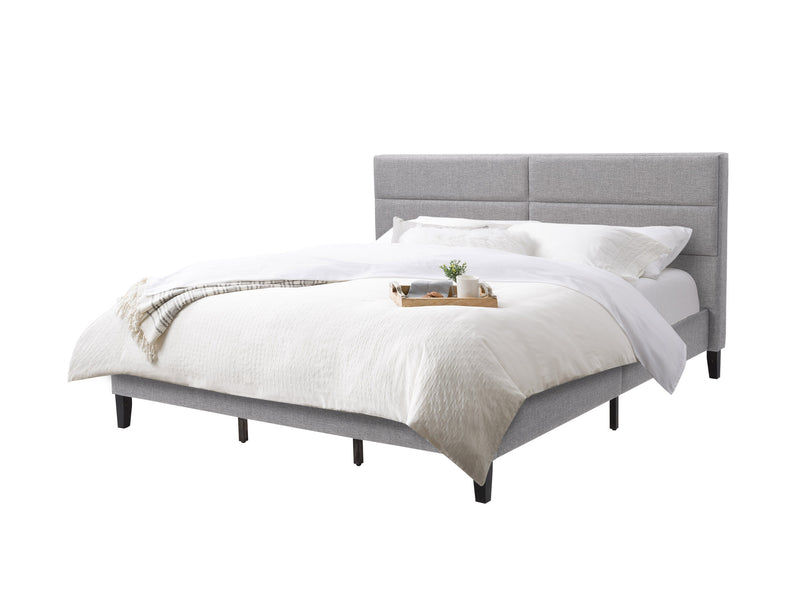 grey Upholstered King Bed Bellevue Collection product image by CorLiving