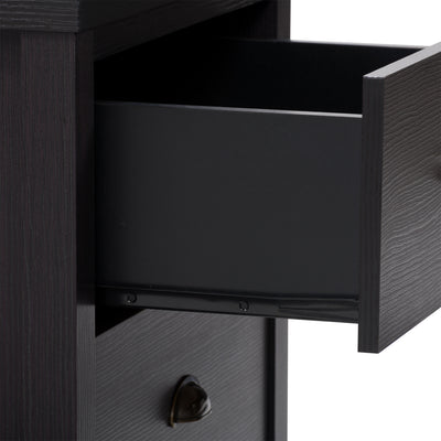 black 2 Drawer Night Stand Boston Collection detail image by CorLiving#color_black