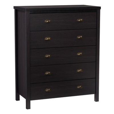 black 5 Drawer Dresser Boston Collection product image by CorLiving#color_black