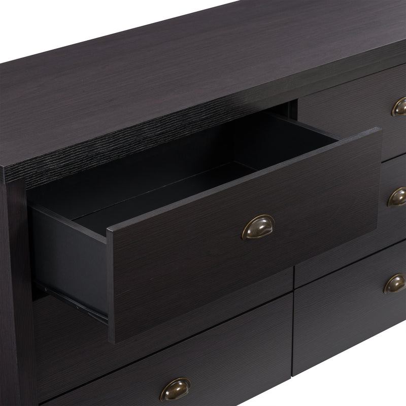 black 6 Drawer Dresser Boston Collection detail image by CorLiving