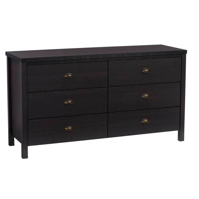 black 6 Drawer Dresser Boston Collection product image by CorLiving