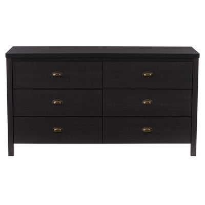 black 6 Drawer Dresser Boston Collection product image by CorLiving#color_black