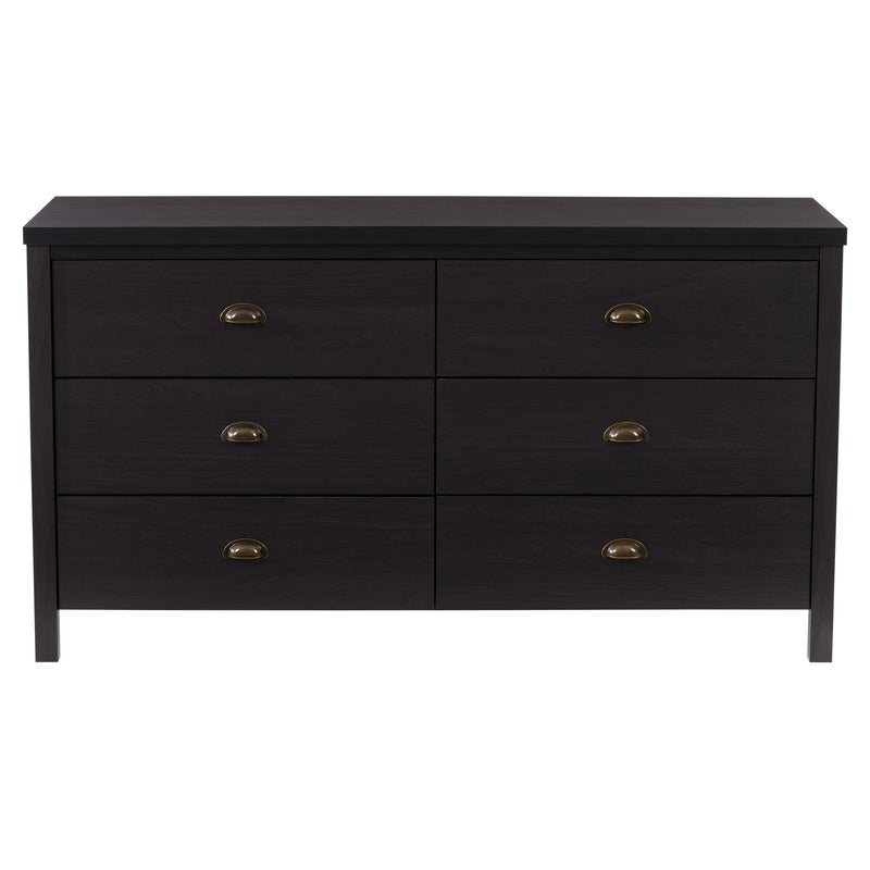 black 6 Drawer Dresser Boston Collection product image by CorLiving