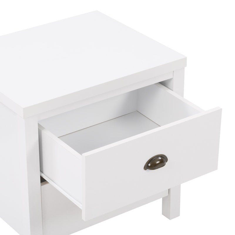 white 2 Drawer Night Stand Boston Collection detail image by CorLiving