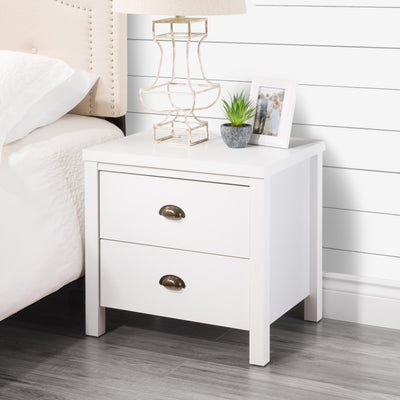 white 2 Drawer Night Stand Boston Collection lifestyle scene by CorLiving#color_white