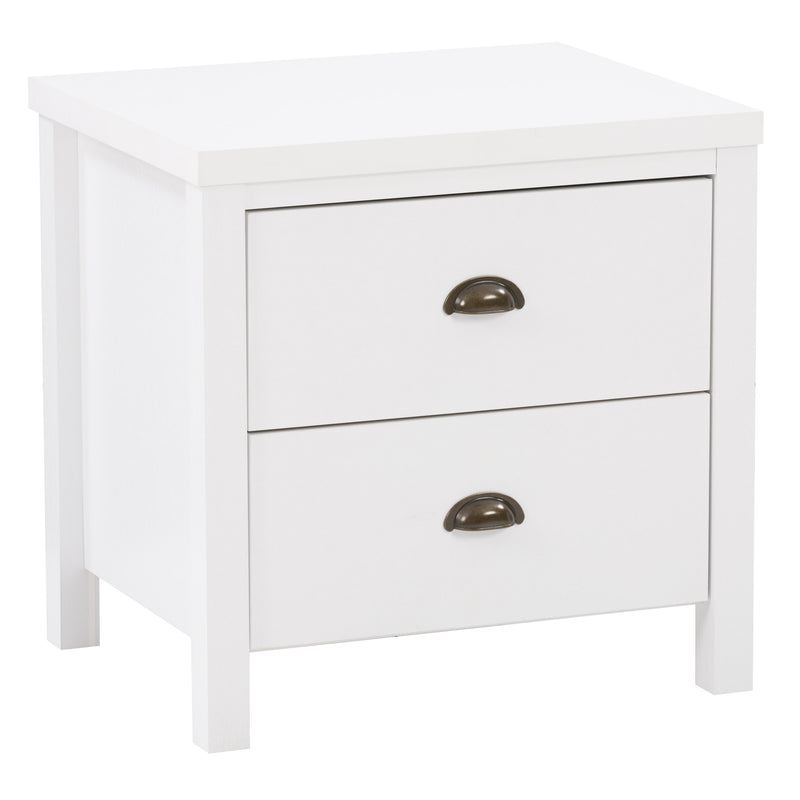 white 2 Drawer Night Stand Boston Collection product image by CorLiving