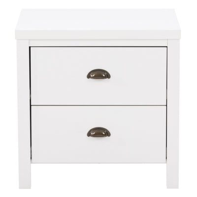 white 2 Drawer Night Stand Boston Collection product image by CorLiving#color_white