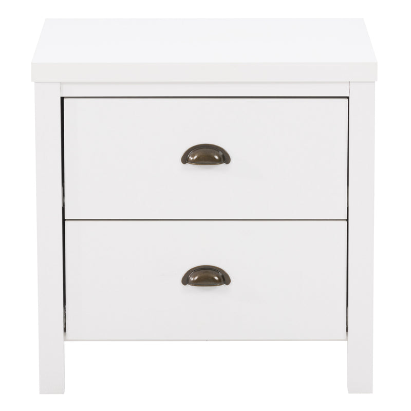 white 2 Drawer Night Stand Boston Collection product image by CorLiving