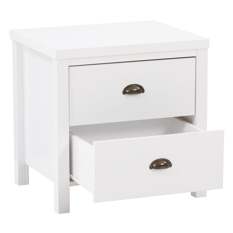 white 2 Drawer Night Stand Boston Collection product image by CorLiving