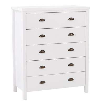 white 5 Drawer Dresser Boston Collection product image by CorLiving#color_white