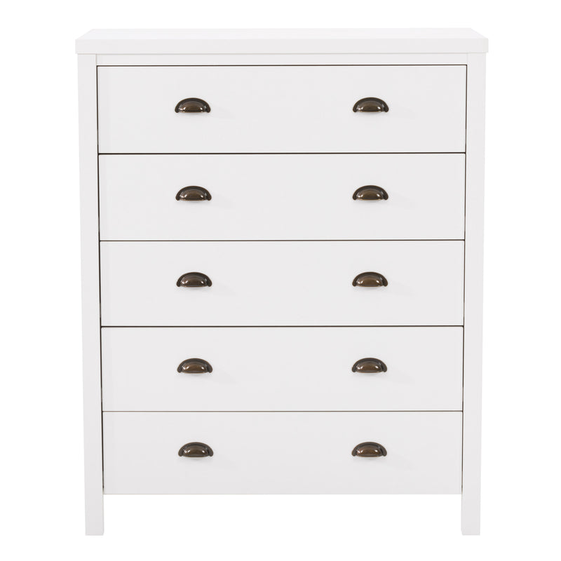 white 5 Drawer Dresser Boston Collection product image by CorLiving