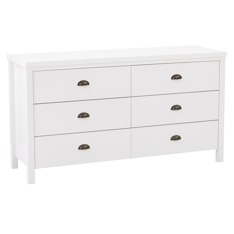 white 6 Drawer Dresser Boston Collection product image by CorLiving