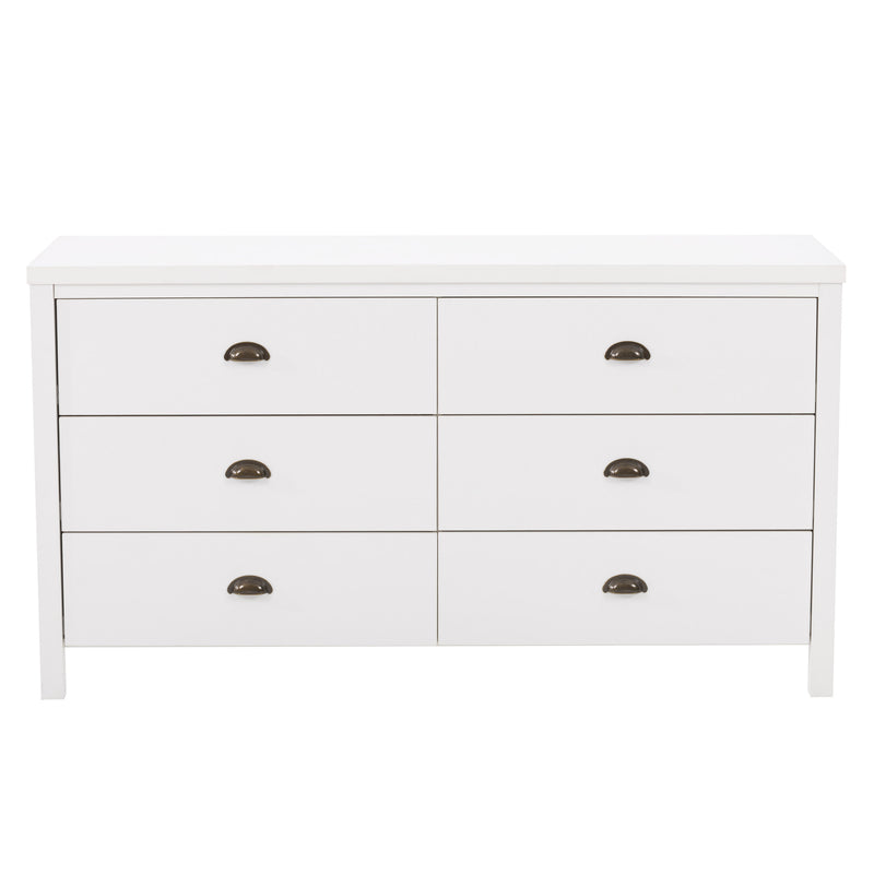 white 6 Drawer Dresser Boston Collection product image by CorLiving