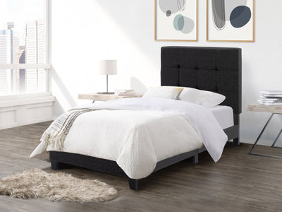 black Twin / Single Panel Bed Ellery Collection lifestyle scene by CorLiving#color_ellery-black