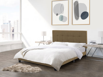 Clay Double / Full Panel Bed Ellery Collection lifestyle scene by CorLiving#color_ellery-clay