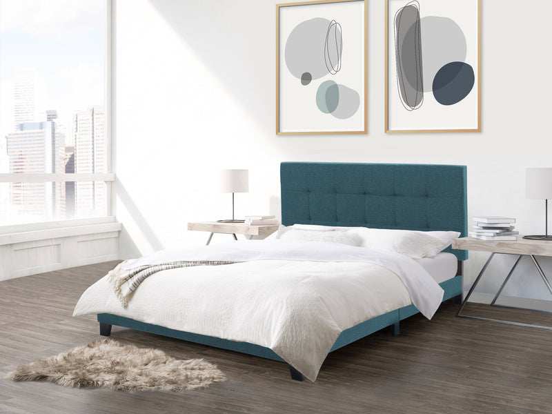 Blue Double / Full Panel Bed Ellery Collection lifestyle scene by CorLiving
