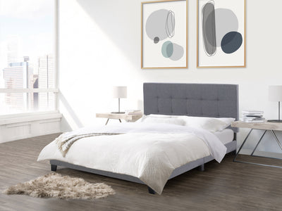grey Queen Panel Bed Ellery Collection lifestyle scene by CorLiving#color_ellery-grey