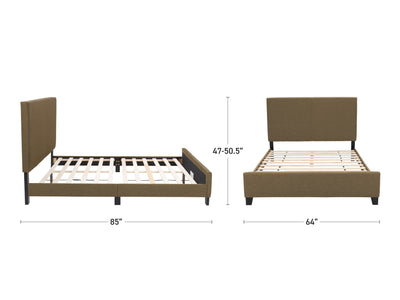 Clay Contemporary Queen Bed Juniper Collection measurements diagram by CorLiving#color_juniper-clay