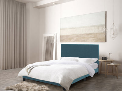 Blue Contemporary Queen Bed Juniper Collection lifestyle scene by CorLiving#color_juniper-blue