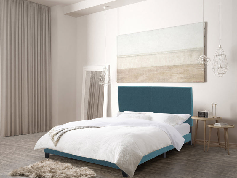 Blue Contemporary Queen Bed Juniper Collection lifestyle scene by CorLiving