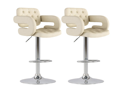 oatmeal Bar Stools with Arms Set of 2 Jude Collection product image by CorLiving#color_oatmeal