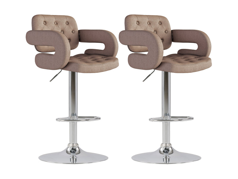 light brown Bar Stools with Arms Set of 2 Jude Collection product image by CorLiving